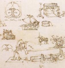 Leonardo da Vinci's anonymous study of machines from the 14th century