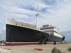 The Lydia aground on the beach at Port Barcarès, France