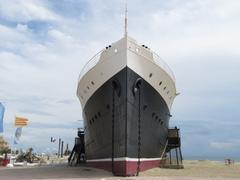 Lydia ship aground on the beach at Port Barcarès, France