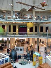 Central hall of Technical Museum Vienna with Gumpert G2 primary glider and Aviatik D.I.