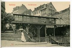 Karlsbad Schloßbrunnen historical postcard