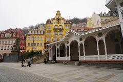 Scenic view of Karlovy Vary with colorful buildings