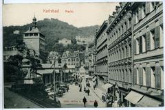 Historic view of Karlsbad Markt in 1907