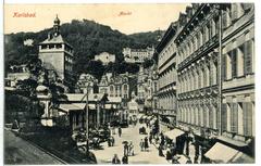 Vintage 1908 photo of Karlsbad Markt square