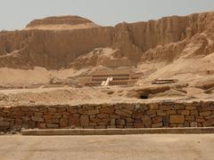 Deir el-Bahari complex in Egypt with the temple of Hatshepsut, Thutmosis III, and Mentuhotep II