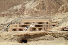 Deir el-Bahari complex of mortuary temples and tombs in Luxor, Egypt