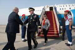 U.S. Ambassador Joseph W. Westphal greets Army Gen. Martin E. Dempsey in Jiddah, Saudi Arabia