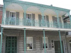 Gallier House ironwork gallery in French Quarter, New Orleans