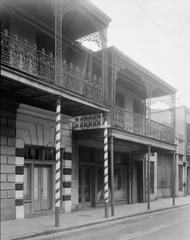 Gallier House in New Orleans with ironwork and barber poles