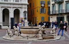 Contarini Fountain on the Old Square in Bergamo, Italy