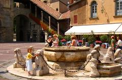 Contarini Fountain on Piazza Vecchia in Bergamo, Italy