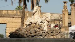 Fontana del Cavallo Marino in a sunny urban setting