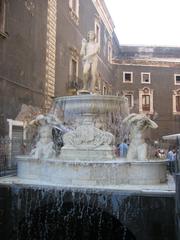 Fountain of River Amenano in Catania, Italy near Piazza Duomo