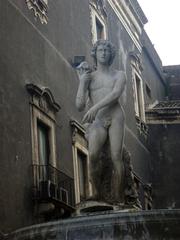 Allegory of river Amenano statue in Fountain of River Amenano, Catania