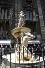 fountain of River Amenano in Catania, Italy, sculpted by Tito Angelini in 1867