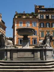 Piazza di Santa Maria in Trastevere fountain in Rome