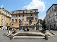 The fountain at Piazza di Santa Maria in Trastevere in Rome