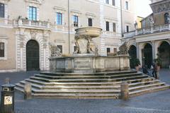 Rome, Palazzo di San Callisto and Fountain of Piazza di Santa Maria in Trastevere