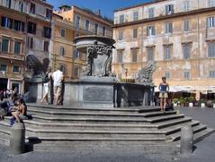 Piazza di Santa Maria in Trastevere fountain in Rome