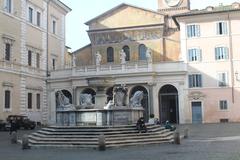 Santa Maria in Trastevere fountain in Rome, Italy