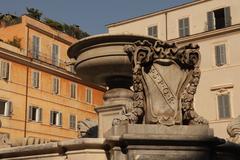 detailed view of the Fontana di Piazza Santa Maria in Trastevere