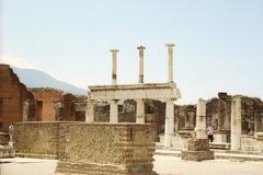 Ancient ruins of the Forum in Pompeii