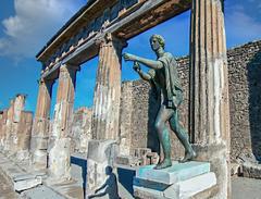 Apollo statue in the Temple of Apollo at the Forum in Pompeii