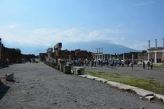 Ancient Roman forum in Pompeii, Italy