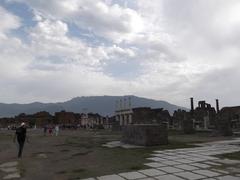 a scenic view of ancient ruins in Pompei, Italy