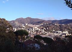 Panorama of Val Polcevera towards the Teglia district with Monte dei Due Fratelli in the background