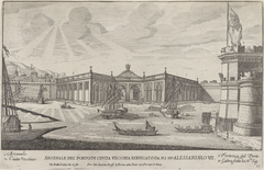 Historical illustration of Armory in the Port of Civita Vecchia