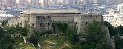 Panorama of Genoa from Camaldoli showing Forte di Santa Tecla