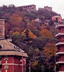 Santa Tecla fortress in Genoa from Via Silvio Lagustena