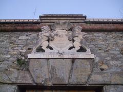 Entrance plaque of Forte Santa Tecla in Camaldoli, Genoa