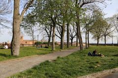 Fortezza Medicea in Siena with south-side walkway view