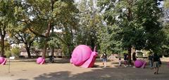 Cracking Art sculptures at Giardini Reali di Torino, Italy