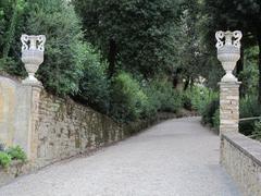 Terraced garden with a narrow street