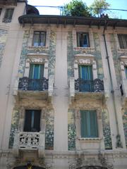 Facade of Casa Galimberti in Milan