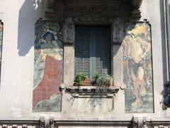 Facade figures of Casa Galimberti via Malpighi