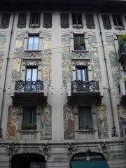 Facade of Casa Galimberti in Milan