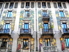 Facade of Casa Galimberti in Milan