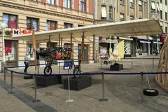 Replica aircraft on display at the corner of Trg bana Josipa Jelačića and Ulica Tome Bskača in Zagreb