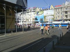 Jelačić Square in Zagreb with people walking and historic buildings in the background