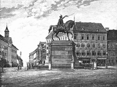 Jelačić Square (west wing) and Ilica Street in Zagreb, 1884