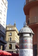 small side street next to Jelacic monument in Zagreb