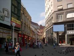 View from Jelačić Square on Radićeva Street in Zagreb, Croatia