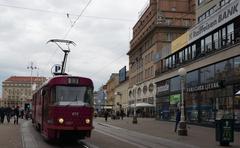 Tram at Ban Josip Jelačić Square in Zagreb, Croatia