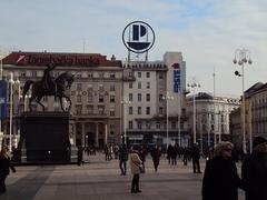 Zagreb main square during winter