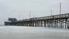 Newport Pier at dusk with long exposure