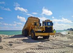 sand placement at Newport Pier as part of Sunny Isles Beach renourishment